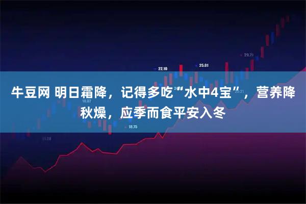 牛豆网 明日霜降，记得多吃“水中4宝”，营养降秋燥，应季而食平安入冬
