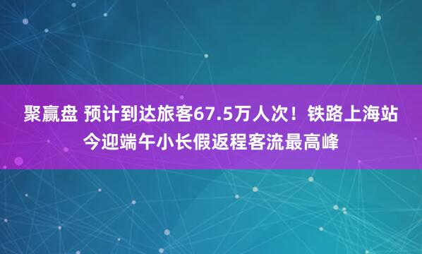 聚赢盘 预计到达旅客67.5万人次!铁路上海站今迎端午小长假返程客流最高峰